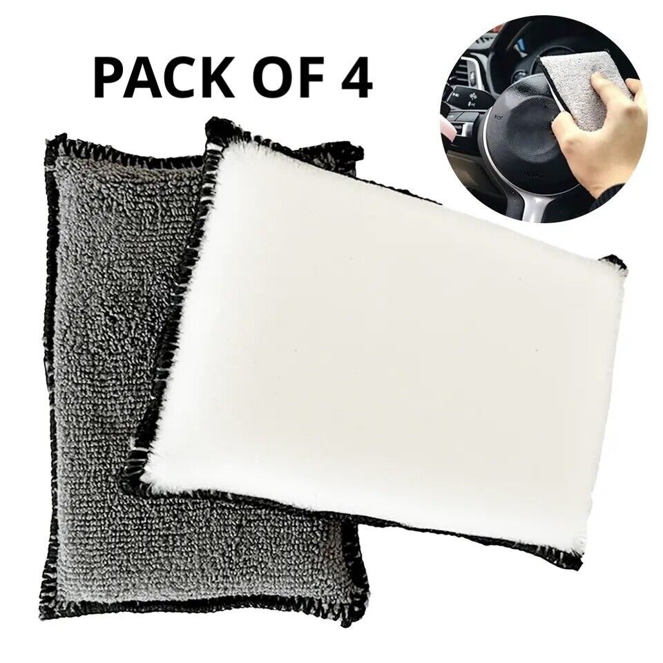 Pack of 4 x Multi Purpose Interior & Exterior Detailing Scrub Pad Valeting Wash