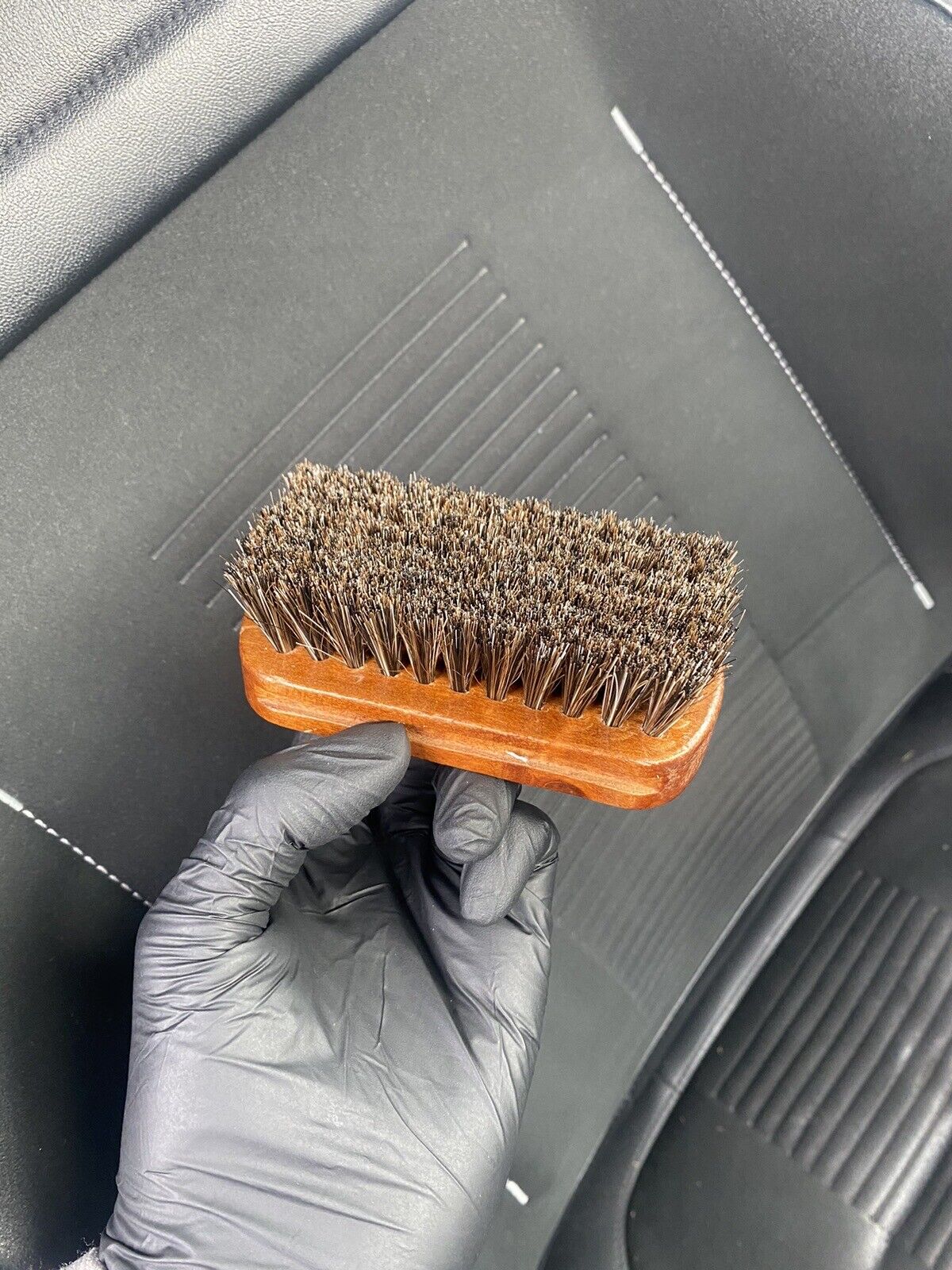 Horsehair Leather Textile Cleaning Brush for Car Interior Furniture Detailing