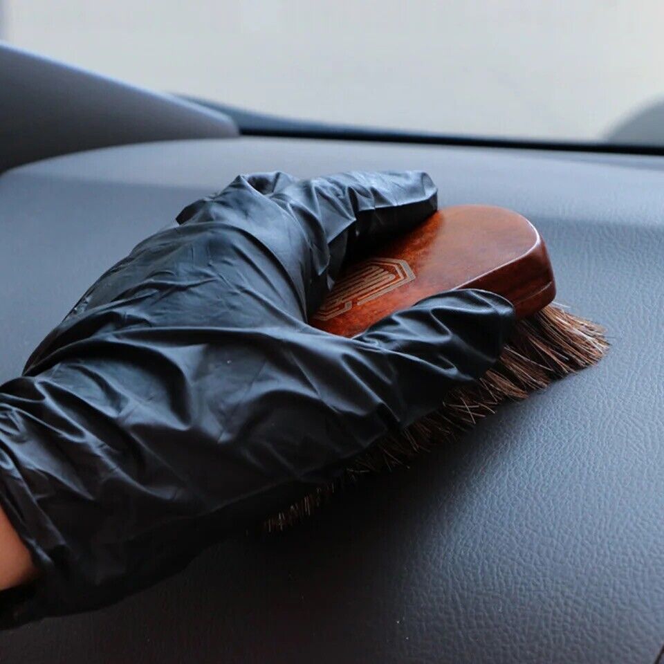 Horsehair Leather Textile Cleaning Brush for Car Interior Furniture Detailing