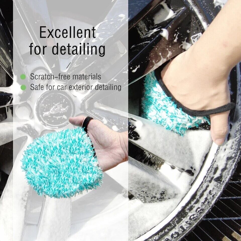 Premium Alloy Wheel Cleaning Mitt Valeting Detailing Micro Mitt Detailing King