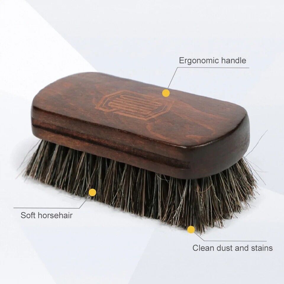 Horsehair Leather Textile Cleaning Brush for Car Interior Furniture Detailing